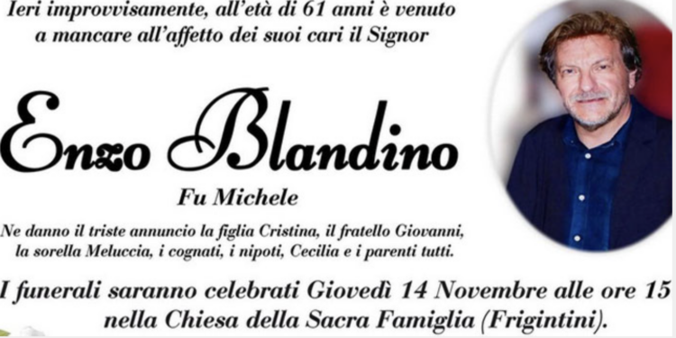 Frigintini (frazione di Modica) piange la prematura scomparsa del 61enne Enzo Blandino