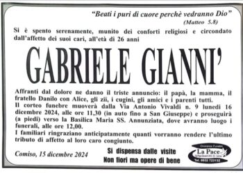 Comiso, muore il 26enne Gabriele Giannì. Città in lutto