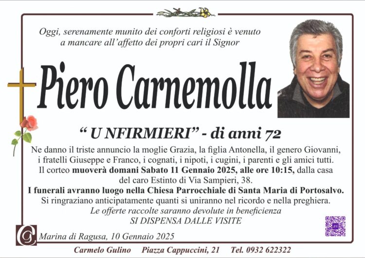 Marina di Ragusa piange la scomparsa di Piero Carnemolla