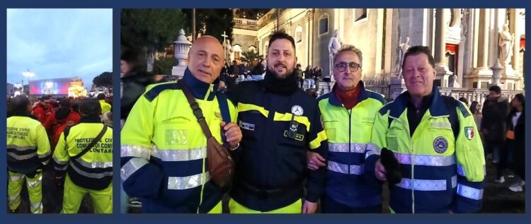Comiso, i volontari di protezione civile a supporto della popolazione catanese per la festa di Sant’Agata