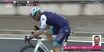 Giro d’Italia, cade anche il ragusano Damiano Caruso