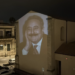 Vittoria, proietta l’immagine di Falcone sul muro della chiesa sotto il segno della legalità