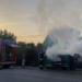 Sampieri, autocompattatore dei rifiuti in fiamme