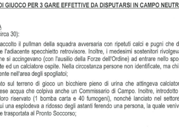 Il Modica calcio e il trattamento subito dalla Real Normanna: stadio squalificato per tre giornate e multa da 6mila euro in danno ai campani