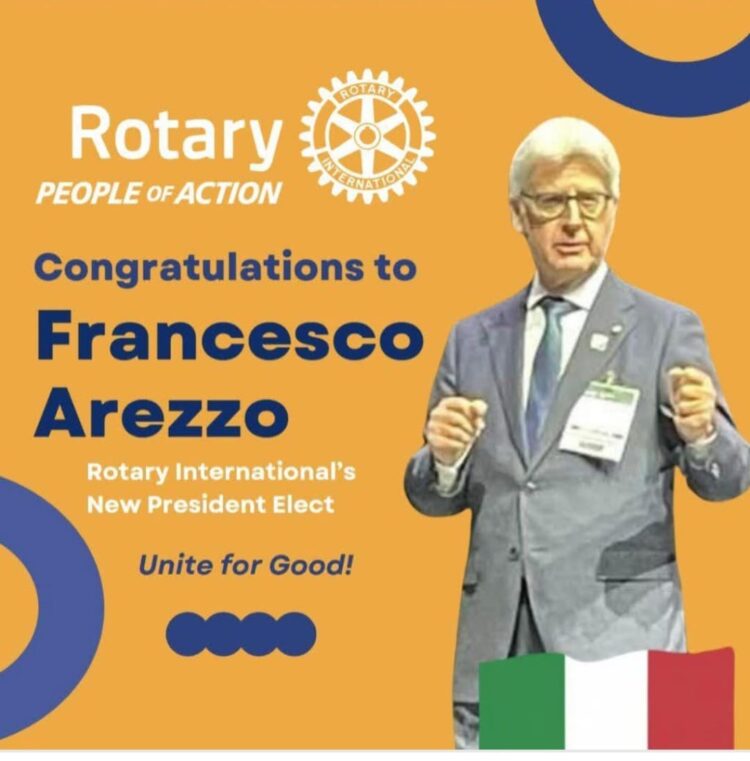 Il ragusano Francesco Arezzo di Trifiletti diventa presidente del Rotary international