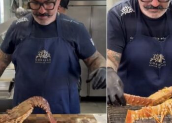 Accarezza l’aragosta viva e poi la taglia a metà: polemiche a Marina di Modica per il video dello chef Ferreri