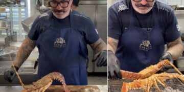Accarezza l’aragosta viva e poi la taglia a metà: polemiche a Marina di Modica per il video dello chef Ferreri