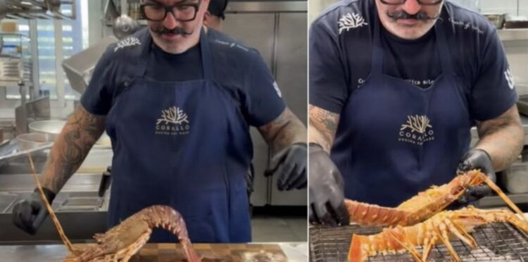Accarezza l’aragosta viva e poi la taglia a metà: polemiche a Marina di Modica per il video dello chef Ferreri