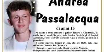 Ragusa, i funerali di Andrea Passalacqua sono in programma domani mattina