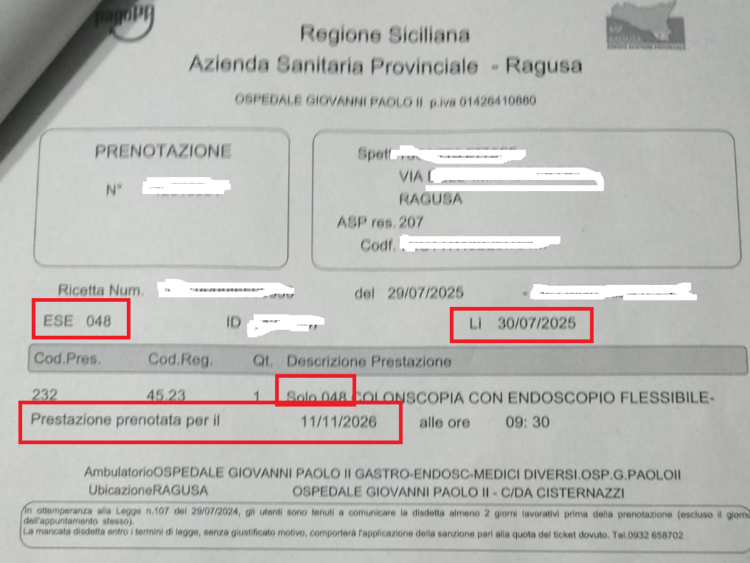 Ragusa e l’odissea di un malato oncologico