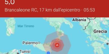 Scossa di terremoto lungo la costa calabra avvertita anche in provincia di Ragusa
