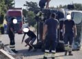 Autocarro si ribalta sulla Ragusa-Malavita-Santa Croce