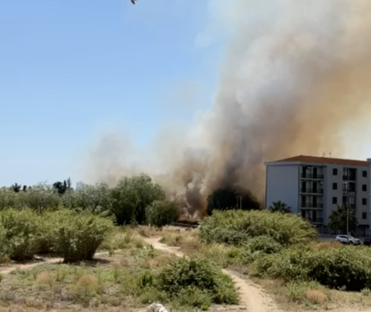 Divampa incendio accanto al mercato dei fiori a Vittoria, attimi di paura per una palazzina lambita dalle fiamme