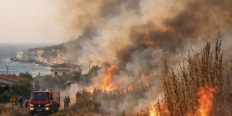 Incendio a Punta Cirica: fiamme vicino alle abitazioni