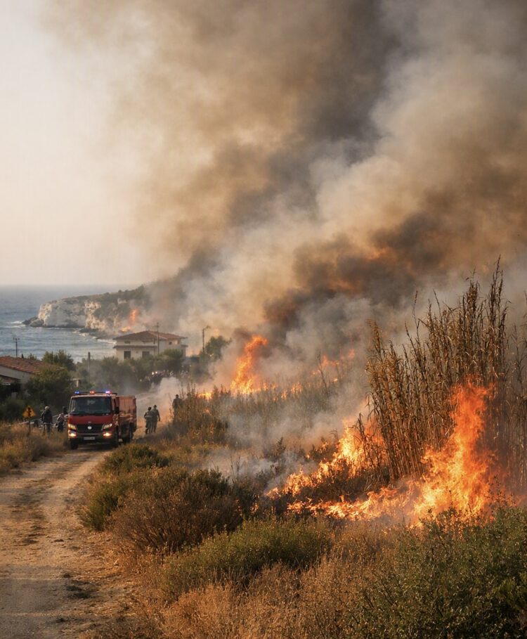 Incendio a Punta Cirica: fiamme vicino alle abitazioni