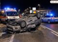 Auto si ribalta nel primo tratto della Ragusa mare