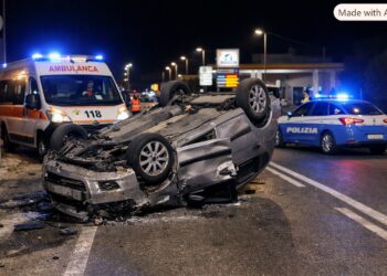 Auto si ribalta nel primo tratto della Ragusa mare