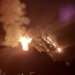 Rogo notturno alla diga di Santa Rosalia, vegetazione in fiamme